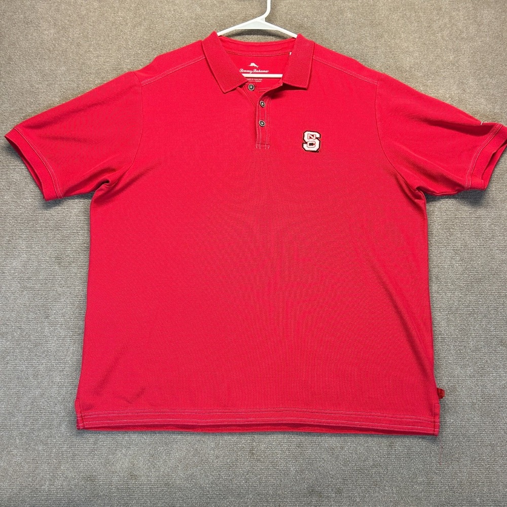 NC State Wolfpack Tommy Bahama Islandzone Polo Shirt Men's XL Red Short Sleeve